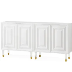 Clearance Tribesigns Sideboard Buffet, 63" Modern Kitchen Accent Cabinet with 4 Doors