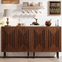 Shop Tribesigns Sideboard Buffet, Set of 2 Storage Cabinet with Adjustable Shelves