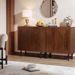Shop Tribesigns Sideboard Buffet, Set of 2 Storage Cabinet with Adjustable Shelves