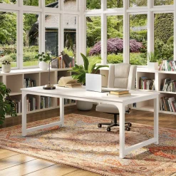 Clearance Tribesigns Simple Conference Table, Rectangular Meeting Table Computer Desk