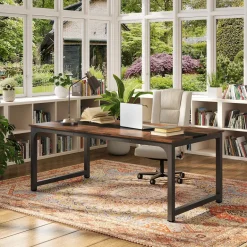Clearance Tribesigns Simple Conference Table, Rectangular Meeting Table Computer Desk