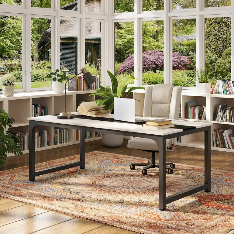 Clearance Tribesigns Simple Conference Table, Rectangular Meeting Table Computer Desk