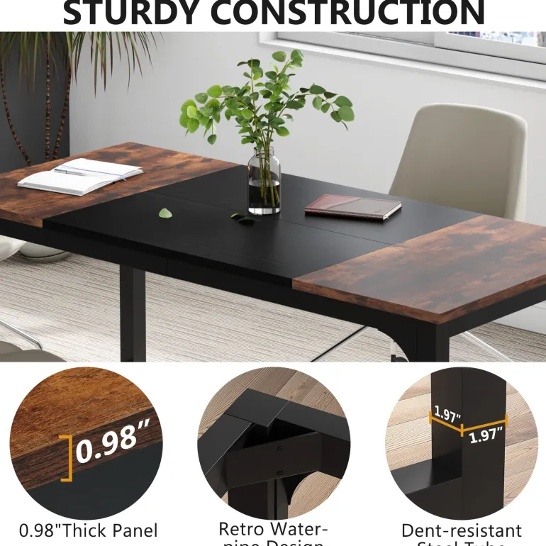 Clearance Tribesigns Simple Conference Table, Rectangular Meeting Table Computer Desk