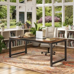 Clearance Tribesigns Simple Conference Table, Rectangular Meeting Table Computer Desk