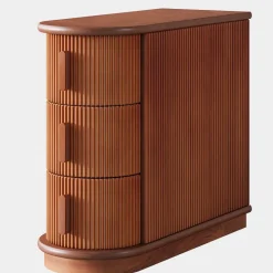 New Tribesigns Solid Wood End Table, Narrow Side Table Nightstand with 3 - drawer