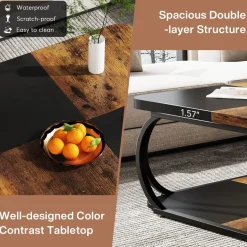Outlet Tribesigns Square Coffee Table, 39