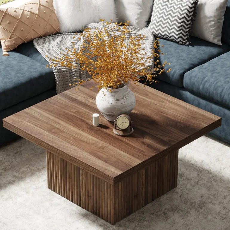 Cheap Tribesigns Square Coffee Table, 31.5-Inch Wood Center Table Cocktail Table