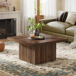 Cheap Tribesigns Square Coffee Table, 31.5-Inch Wood Center Table Cocktail Table