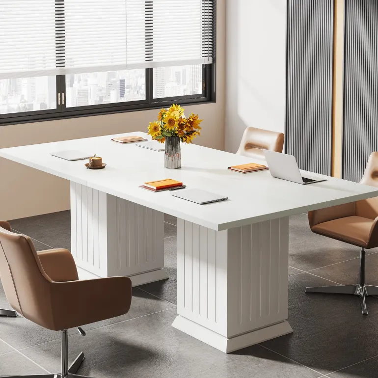 Discount Tribesigns Square Conference Table, 35" Small Meeting Table