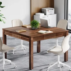 Sale Tribesigns Square Conference Table, Small Meeting Room Table For Home Office