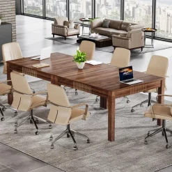 Sale Tribesigns Square Conference Table, Small Meeting Room Table For Home Office