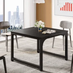 Discount Tribesigns Square Conference Table, Small Meeting Seminar Table Meeting Room Table