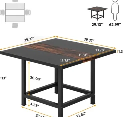 Best Tribesigns Square Dining Table, Farmhouse 39