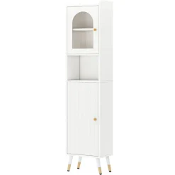 Shop Tribesigns Storage Cabinet, 67’’ Bathroom Cabinet with 2 Doors and 6 Shelves