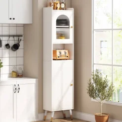 Shop Tribesigns Storage Cabinet, 67’’ Bathroom Cabinet with 2 Doors and 6 Shelves