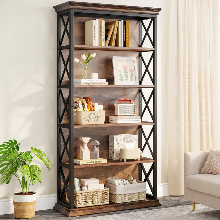 New Tribesigns 6-Tier Bookshelf, 70.87" Etagere Bookcase for Home Office