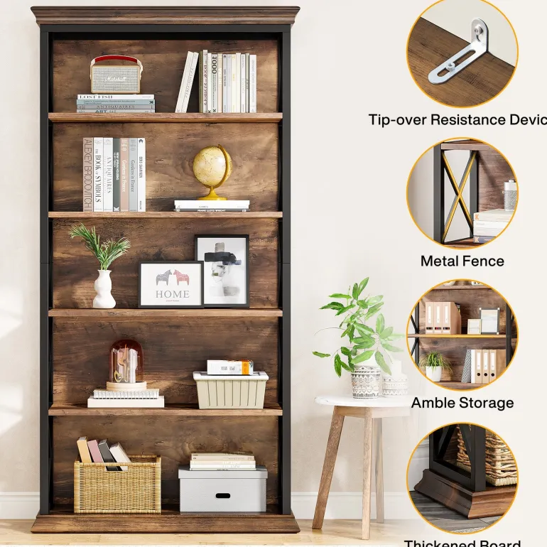 New Tribesigns 6-Tier Bookshelf, 70.87" Etagere Bookcase for Home Office