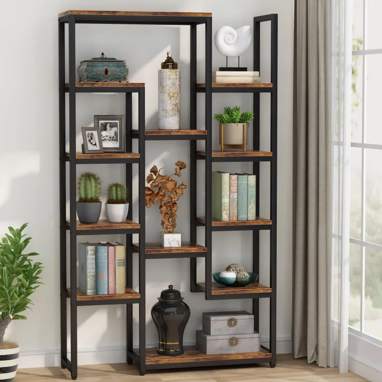 Hot Tribesigns 6-Tier Bookshelf 70.9 inch Tall Bookcase, 12-Shelf Display Shelves