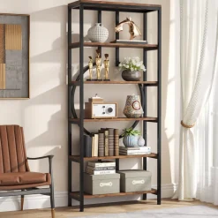 Best Sale Tribesigns 6-Tier Bookshelf, 70.9" Industrial Bookcase Display Shelf