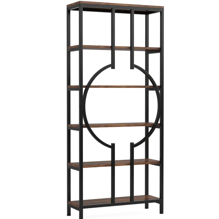 Best Sale Tribesigns 6-Tier Bookshelf, 70.9" Industrial Bookcase Display Shelf