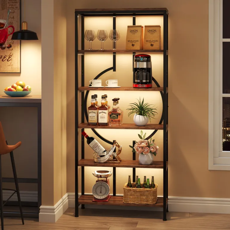 Best Sale Tribesigns 6-Tier Bookshelf, 70.9" Industrial Bookcase Display Shelf