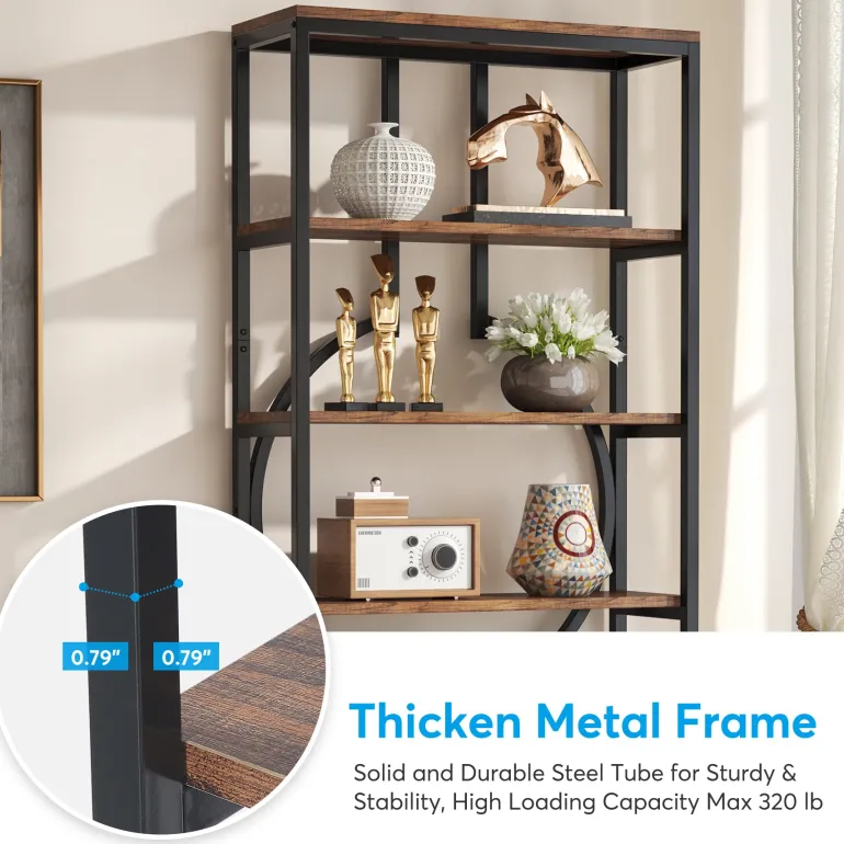 Best Sale Tribesigns 6-Tier Bookshelf, 70.9" Industrial Bookcase Display Shelf