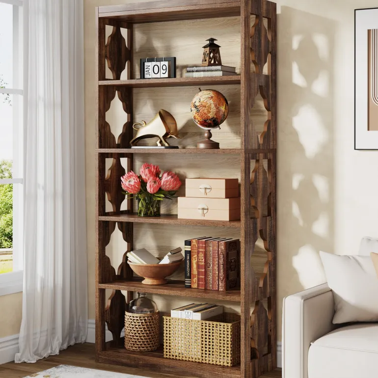 Best Sale Tribesigns 6-Tier Bookshelf, 70-Inch Wood Bookcase with Storage Shelves