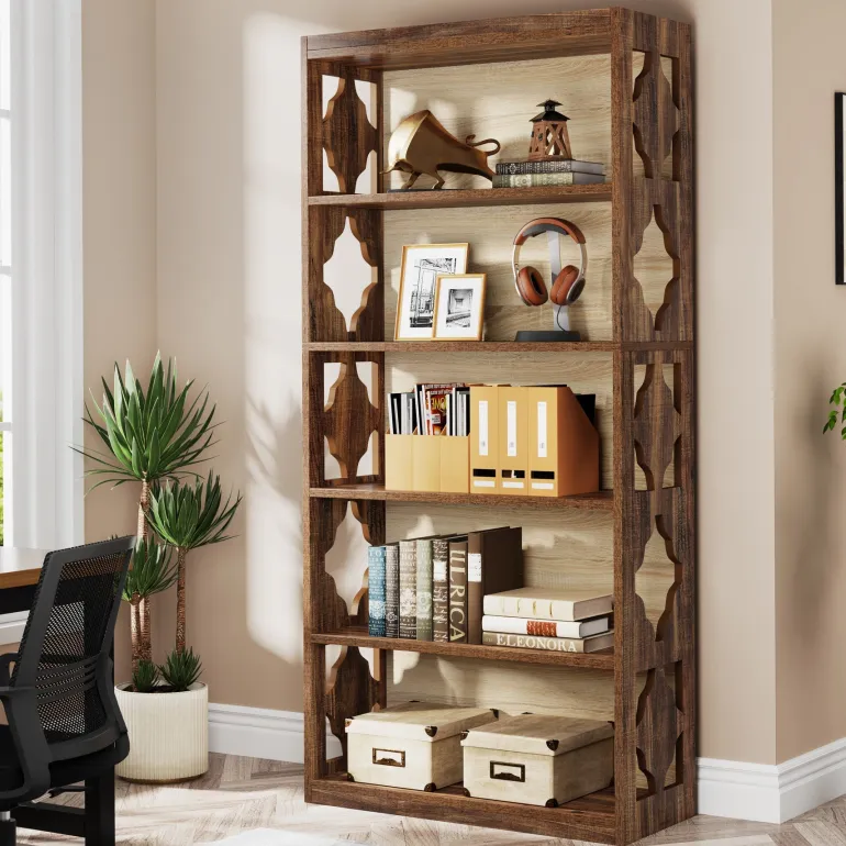 Best Sale Tribesigns 6-Tier Bookshelf, 70-Inch Wood Bookcase with Storage Shelves