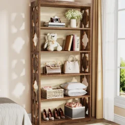 Best Sale Tribesigns 6-Tier Bookshelf, 70-Inch Wood Bookcase with Storage Shelves
