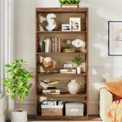 Best Sale Tribesigns 6-Tier Bookshelf, 70-Inch Wood Bookcase with Storage Shelves