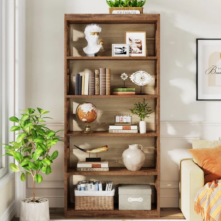 Best Sale Tribesigns 6-Tier Bookshelf, 70-Inch Wood Bookcase with Storage Shelves