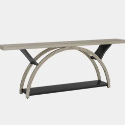 Cheap Tribesigns 2-Tier Console Table, 70.9" Entryway Table with Half Moon Frame