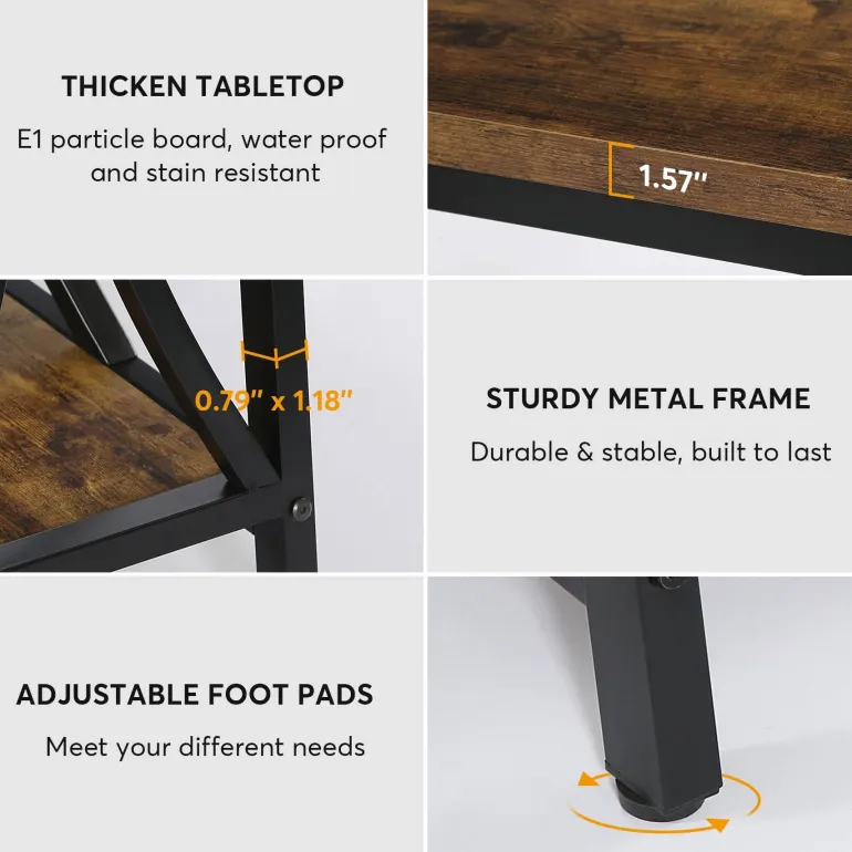 Best Tribesigns 2-Tier Console Table, 70.9" Industrial Sofa Table Behind Couch with Shelves