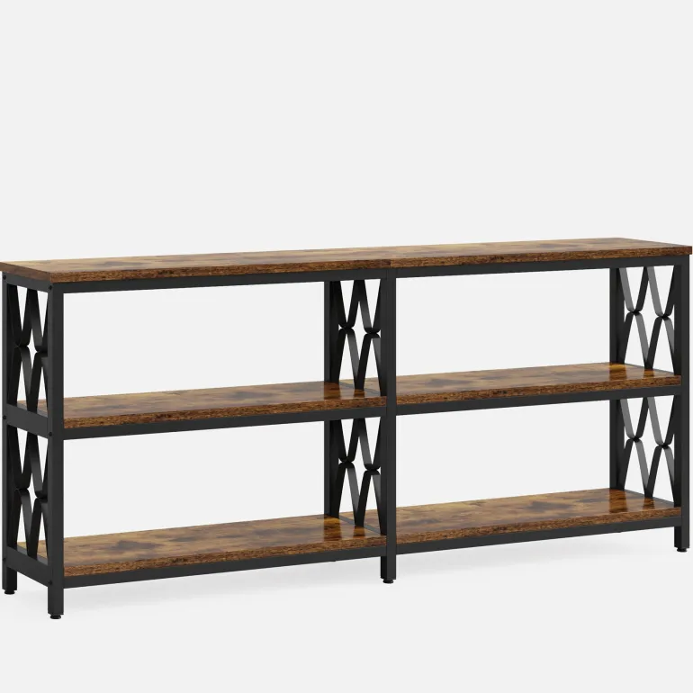 Outlet Tribesigns 3-Tier Console Table, 70.9" Industrial Sofa Foyer Table for Living Room
