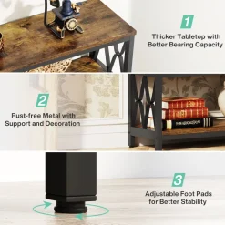 Outlet Tribesigns 3-Tier Console Table, 70.9