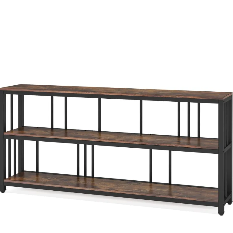 Online Tribesigns 3-Tier Console Table, 70.9" Long Sofa Table Behind Couch