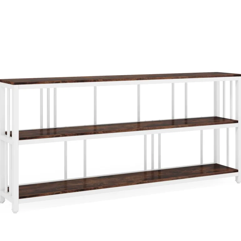 Online Tribesigns 3-Tier Console Table, 70.9" Long Sofa Table Behind Couch