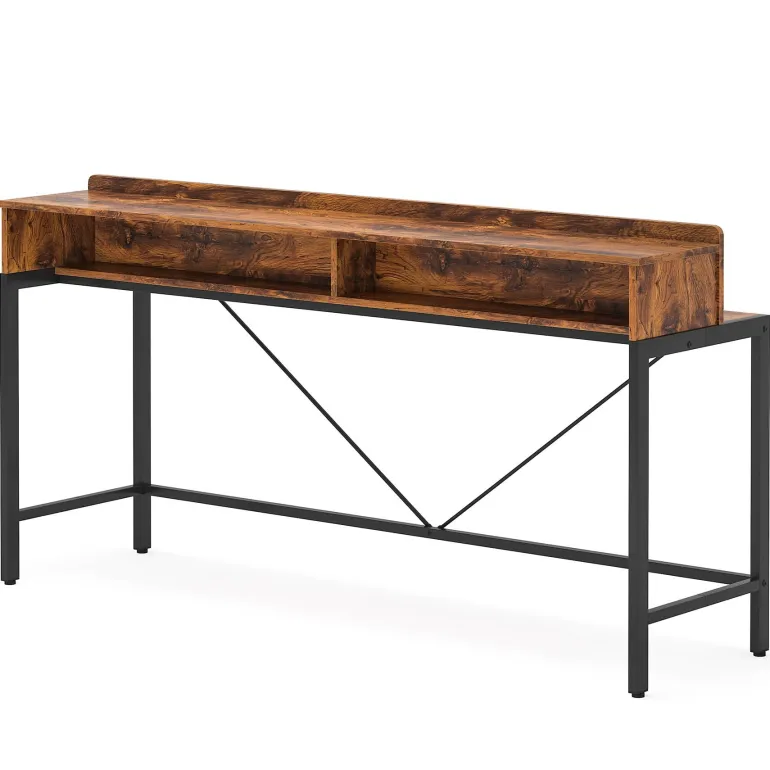 Cheap Tribesigns 2-Tier Console Table, 70.9" Sofa Hallway Table with Open Shelves