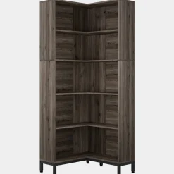 Fashion Tribesigns 6-Tier Corner Bookcase, 71 inch L-Shaped Etagere Bookshelf