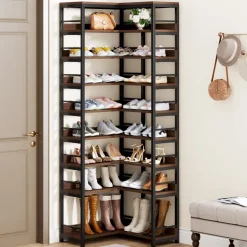 Hot Tribesigns 9-Tier Corner Shoe Rack, Freestanding Shoe Storage Shelf