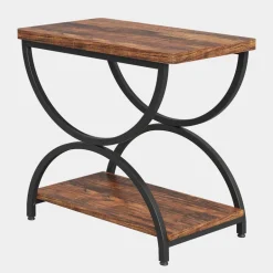 Sale Tribesigns 2-Tier End Table, Rectangular Side Table with Stylish Metal Frame
