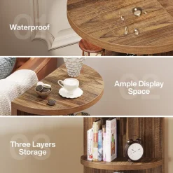 Best Tribesigns 3-Tier Half-Round End Table, Semi-circular Side Table for Living Room