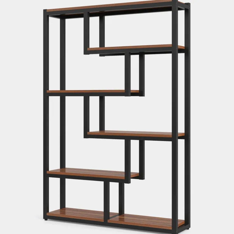 Outlet Tribesigns 5-Tier Industrial Bookshelf, Vintage Etagere Bookcase