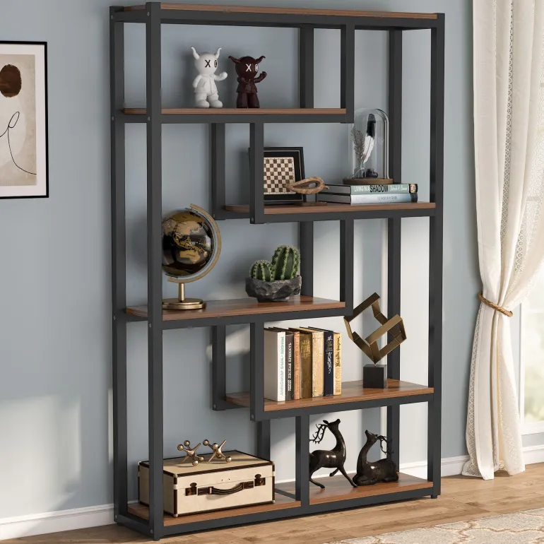 Outlet Tribesigns 5-Tier Industrial Bookshelf, Vintage Etagere Bookcase