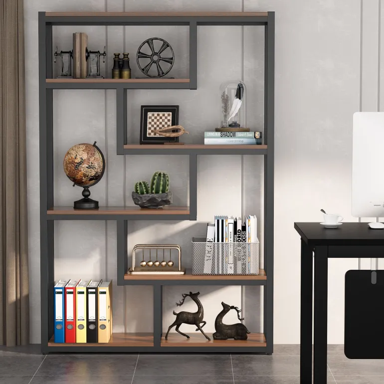 Outlet Tribesigns 5-Tier Industrial Bookshelf, Vintage Etagere Bookcase