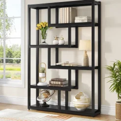 Outlet Tribesigns 5-Tier Industrial Bookshelf, Vintage Etagere Bookcase