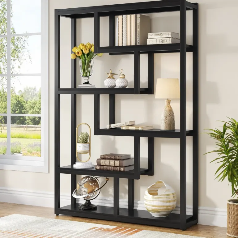 Outlet Tribesigns 5-Tier Industrial Bookshelf, Vintage Etagere Bookcase