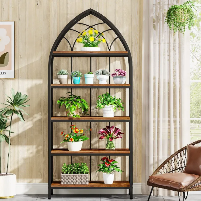 Store Tribesigns 5-Tier Plant Stand, 74.8" Plant Shelf Flower Potted Stand Rack