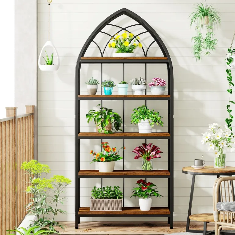Store Tribesigns 5-Tier Plant Stand, 74.8" Plant Shelf Flower Potted Stand Rack