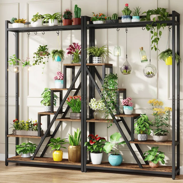 Best Sale Tribesigns 7-Tier Plant Stand, 70.9" Tall Flower Plant Shelf with 5 S-Hooks